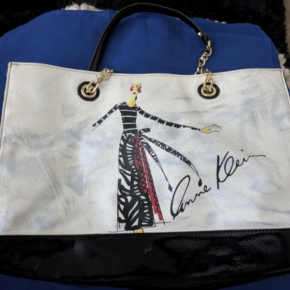 Anne Klein White and Black Women's Tote Bag - Picture 6 of 14